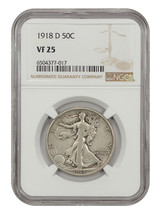1918-D 50c Ngc VF25 - £182.64 GBP