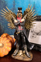 Steampunk Western Gunslinger Pistols Skeleton Death Angel Bullets Wings Statue - £33.66 GBP