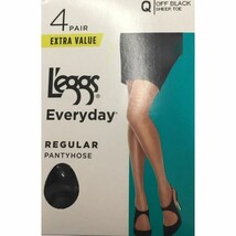 L&#39;eggs Everyday Reinforced Panty Sheer Toe Regular Pantyhose, 4 Pair Bla... - $16.82