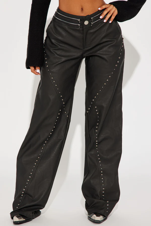 Stella High Rise Faux Leather Pant - Black - $6.00