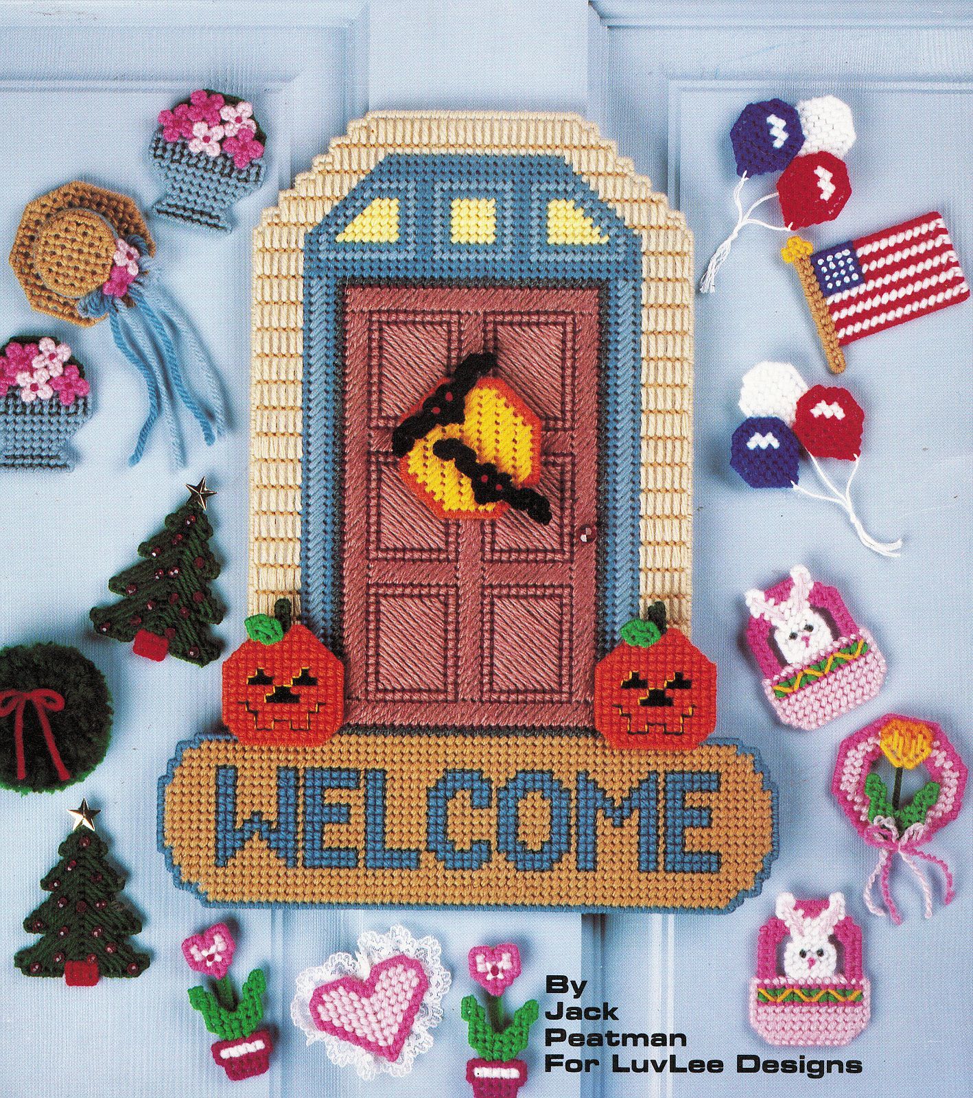 Plastic Canvas Year Round Welcome Door Decor Holidays Patterns - £9.43 GBP