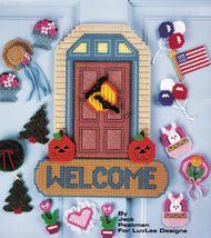Plastic Canvas Year Round Welcome Door Decor Holidays Patterns - £9.39 GBP