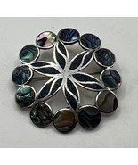 Taxco 925 Sterling Silver Abalone Brooch Artist Signed A. Garcia Mother ... - $33.92 CAD