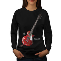 Wellcoda Musician Womens Sweatshirt, Six-string Guitar Casual Pullover J... - $28.91+