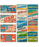 USA Retro Tin Sign, United States Metal Print American Patriot License P... - $18.00