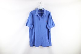Vintage 90s Ralph Lauren Mens Medium Distressed Collared Polo Shirt Blue... - $34.60