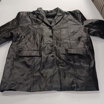 Shepherd's Collection Womens Black Genuine Leather Buttons Jacket With Liner 4XL image 13