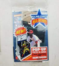 Vintage 1985 Donruss MLB All Stars Pack Hank Aaron Puzzle New Sealed - £2.97 GBP