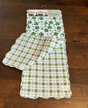 MARTHA STEWART Reversible Table Runner St Patrick’s Day Irish Clover Quilted - £27.49 GBP