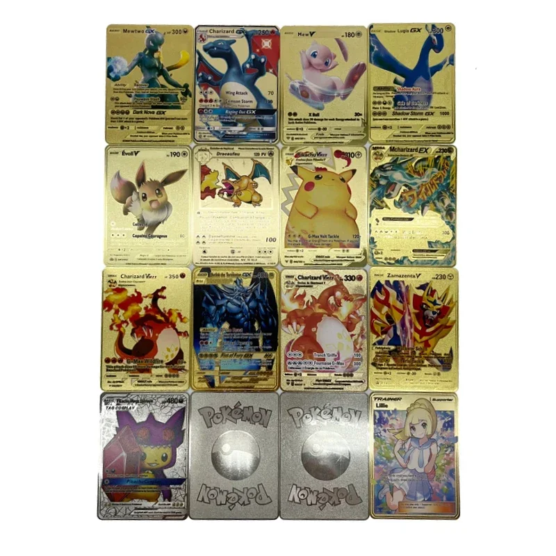 Pokemon Metal Cards Hard Iron Cards Metal Pokemon Shiny Letters Pikachu - $12.99