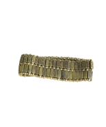 Goldtone Stretch Bracelet Chain Heavy Chunky 7.5&quot; 1 inch wide - £10.91 GBP