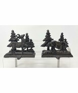 Woodland Grizzly Bear &amp; Deer Iron Stocking Holders - Set of 2 - $47.57 CAD