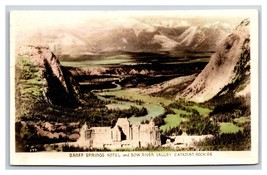 RPPC Banff Springs Hotel Birds Eye View Tinted Postcard T8 - £3.87 GBP
