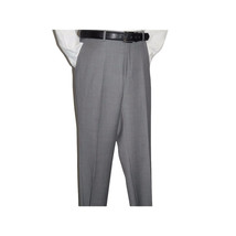 Mens Mantoni Flat Front Pants All  Wool Super 140's Classic Fit 46306-2 Gray image 10