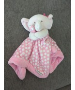 Carter&#39;s Pink Elephant Lovey Plush Blanket 13&quot; Polka Dots Security Blanket - £10.90 GBP