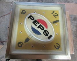 RARE 1960s Double Sided Pepsi Cola Say Pepsi Hanging Wall Clock Sign ZZ - £963.75 GBP