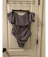 Women’s Kona Sol 1 Piece Swimming Suit Black &amp; White Checked Gingham Str... - $37.28 CAD+