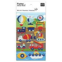 CUTE VEHICLES FELT STICKERS Boat Truck Train Sticker Sheet Raised Fuzzy ... - $45.44 MXN