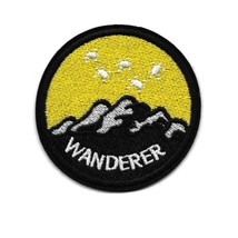 WANDERER IRON ON PATCH 2.6&quot; Outdoor Travel Adventure Badge Embroidered A... - $2.95