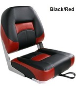 Low Back Folding Boat Seat Black &amp; Red UV Treated Premium Marine Grade V... - €71,85 EUR