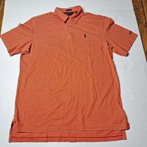 Polo Golf Ralph Lauren Shirt Mens XL Orange Vintage Lisle Short Sleeve Stretch - £14.86 GBP