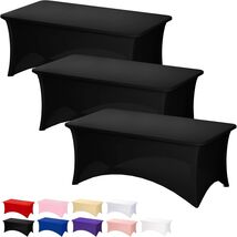 3 Pack Professional Black Spandex Table Covers - Perfect for Weddings &amp; ... - $35.59