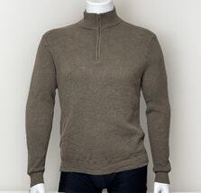 MFH 1/2 Zip Baby Alpaca Sweater Mens Size M Natural Etoupe Textured Pull... - $66.22