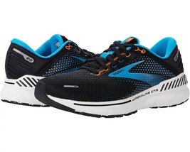 Brooks men&#39;s adrenaline gts 22 running shoes in BLACK/BLUE/ORANGE - size 12.5 - £76.20 GBP