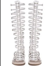 Size 6.5 Jeffrey Campbell Izmara Tall White Gladiator Sandals Adjustable... - $74.80