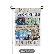 Home Garden Flag Banner Double Sided Outside Lake Rules Yard Decor 12.5 X 18 New - £18.69 GBP