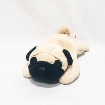 Pugsly Pug Dog Ty Beanie Babies Plush Stuffed Animal 8&quot; Puppy 1996 Puppy - £11.61 GBP