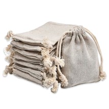 100Pcs Double Canvas Drawstring Bag Cotton Pouch Gift Sachet Bags Muslin... - £31.41 GBP
