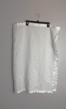 Vintage White Baby Blanket Acrylic Thermal Satin Nylon Trim WPL 1675 USA - $39.60