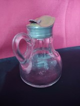 Syrup Dispenser Vintage Clear Glass with Brass top - $22.20