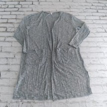 Nine West Open Front Cardigan Womens Small Green Heathered 3/4 Sleeve Du... - $21.99