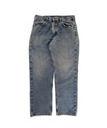Carhartt Relaxed Flannel Lined Jeans B172 DST Denim 35x32 Distressed Wor... - $22.00