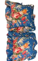 Ralph Lauren Beach House Floral Blue Ruffled Custom 2pc Decorative Pillows - $300.00