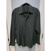 Vintage Van Heusen Men’s Shirt L Green Plaid Long Sleeve Button Up 16.5 - $22.00