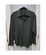 Vintage Van Heusen Men’s Shirt L Green Plaid Long Sleeve Button Up 16.5 - $409.20 MXN