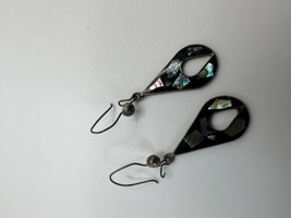  Intake JUP Sterling Silver Abalone Dangle Earrings 3.7cm - £18.69 GBP