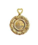 1/10 Oz. American Liberty eagle gold coin pendant encased in flower desi... - $1,144.77 CAD