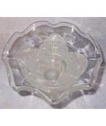 Viking Footed Art Glass Frosted Cabbage Leaf Scalloped Open Compote - £10.17 GBP