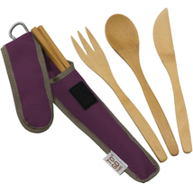 To-Go Ware Bamboo Travel Utensil Set with Carry Case Fork Knife Spoon Ch... - £10.77 GBP