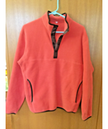 UNIQLO MENS CORAL BROWN FLEECE BUTTON UP LONG SLEEVE PULLOVER - S-M - $29.99