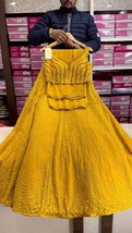 New turmeric yellow colour chikankari lehenga choli for haldi function wear part - £41.75 GBP