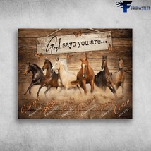 Wall Decor Horse Poster God Says You Are Unique Special Lovely Precious Strong C - £12.78 GBP