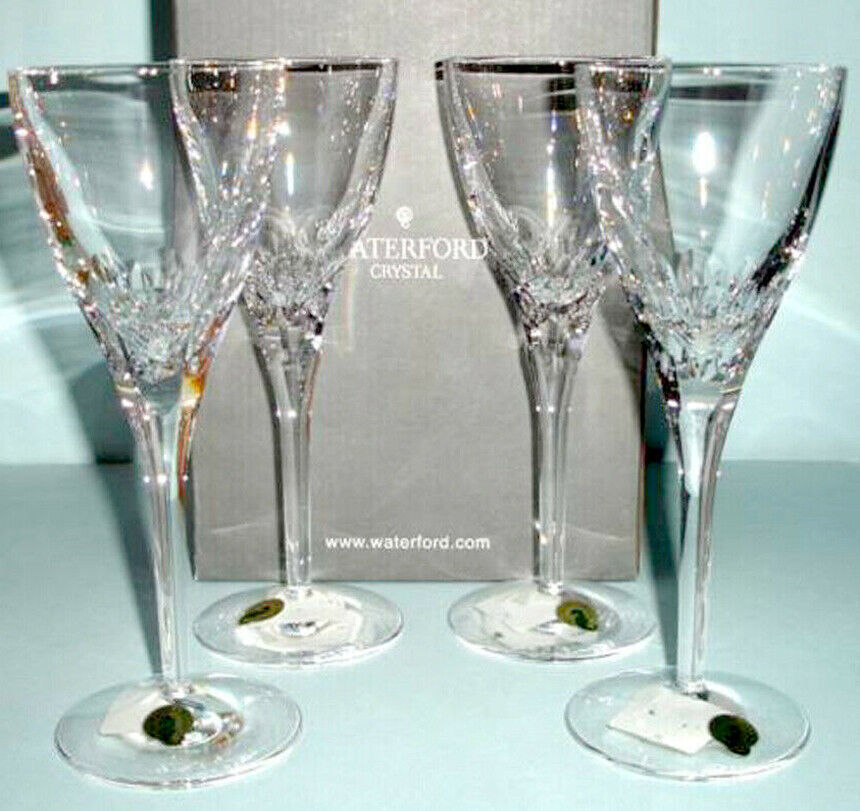 Waterford Elberon Crystal Water Wine Goblet 4 PC. Set Made in Ireland 115062 New - $266.21