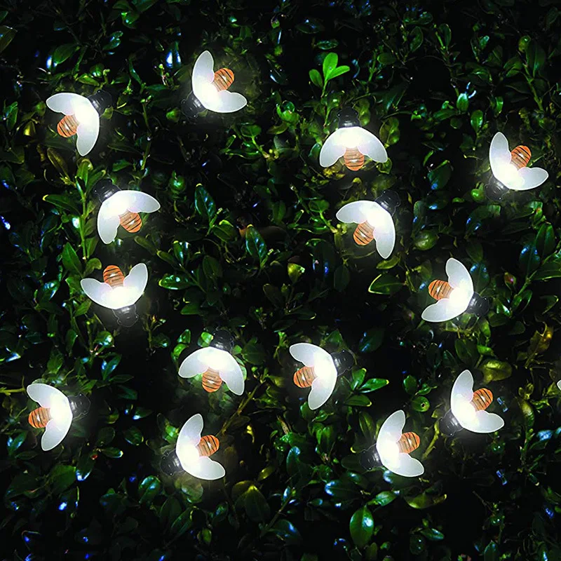 50leds Solar Powered Cute Honey  Led String Fairy Light 20leds  Outdoor Garden F - £47.39 GBP