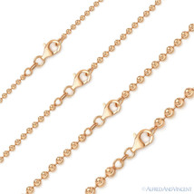 Moon Cut Ball Bead Link .925 Sterling Silver 14k Rose Gold-Plated Chain Necklace - £30.02 GBP+