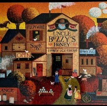 Roger Nannini Halloween Fall Puzzle Framed Autumn 1880s Scene Uncle Buzzy SSART - £39.04 GBP